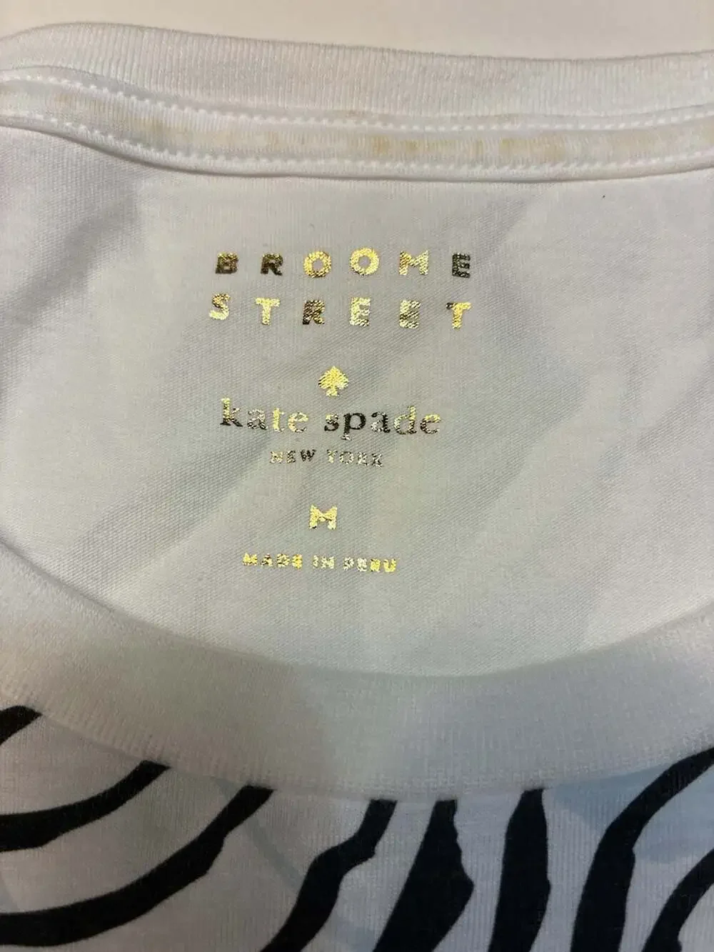Kate Spade Broome Street T-Shirt with Scarf Print and Tassel Embellishments